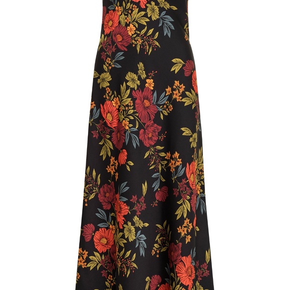 12th Tribe Natalia Black Floral Strapless Maxi Dress Size L - Picture 3 of 3